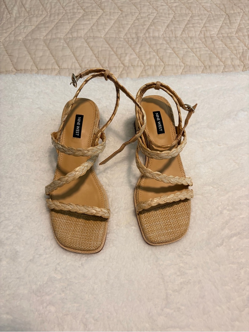 Braided Strappy Sandals, never worn